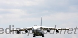 Letalo Antonov 124-100 pristalo na Letališču Edvarda Rusjana Maribor