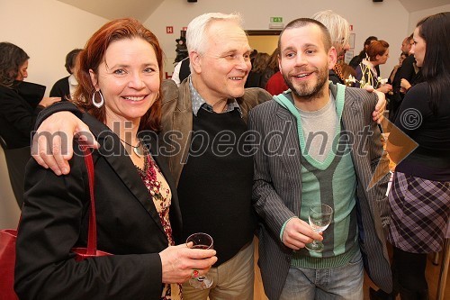 Vesna Jevnikar, igralka, Niko Goršič, igralec in režiser in Aljoša Ternovšek, igralec