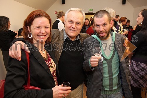 Vesna Jevnikar, igralka, Niko Goršič, igralec in režiser in Aljoša Ternovšek, igralec