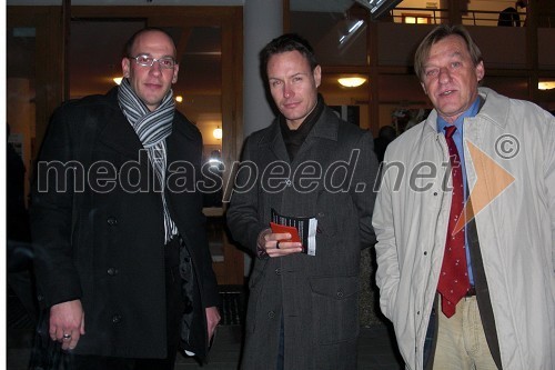 Matej Korošec, novinar Televizije Maribor, Saša Krajnc, novinar Televizije Maribor in Boris Cipot, novinar Indirekta