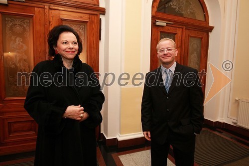 Barbara Miklič Türk, soproga predsednika RS in Aleš Drenik, pomočnik direktorja Slovenske filharmonije