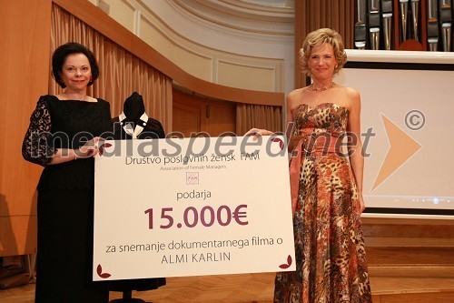 Barbara Miklič Türk, soproga predsednika RS in Aleša Kandus, predsednica uprave podjetja Medex in predsednica Društva poslovnih žensk FAM