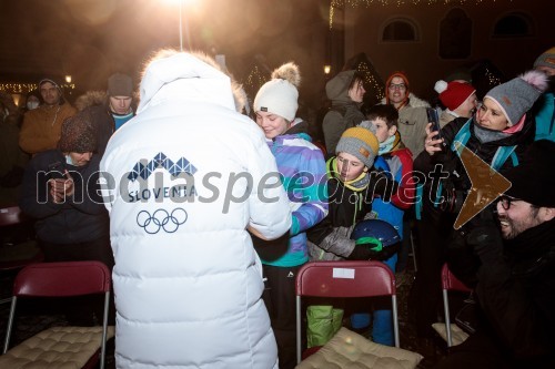 Sprejem olimpijcev v Kranjski Gori