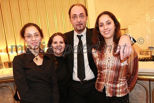 Hristina Stojčeva, baletka, Tamara Bakardzijeva, violinistka, Francesco Rosa, dirigent opere La Traviata in Blaga Stojčeva, baletka