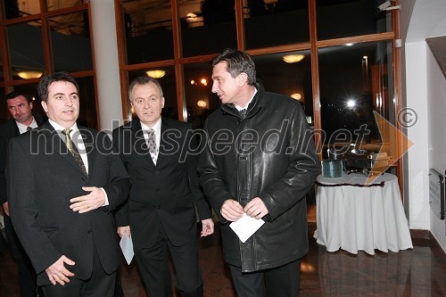 ..., Anton Guzej, generalni direktor RTV Slovenija in  Borut Pahor, predsednik vlade RS