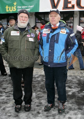 Jaro Kalan, direktor Smučarske zveze Slovenije in Tone Vogrinec, direktor alpskega smučarskega sklada
(nedeljski slalom)