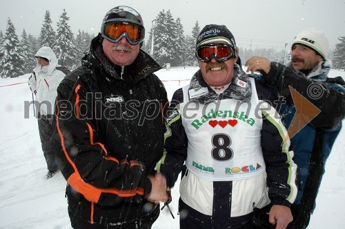 ..., Jože Ograjenšek, sekretar Smučarsko skakalnega kluba Velenje in vodja tekmovanja in Bruno Gričar, predsednik uprave skupine TOM
