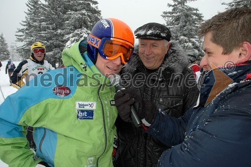 Bernard Vajdič, alpski smučar, Marjan Gaberšek, organizator in ..., moderator radia Rogla