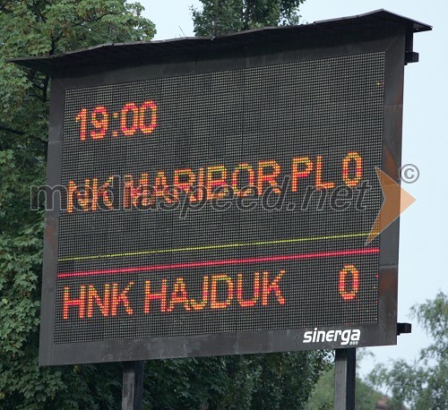 Tabla z rezultatom po 19.minutah igre, ko je svojih zadnjih 19 minut odigral Stipe Balajič