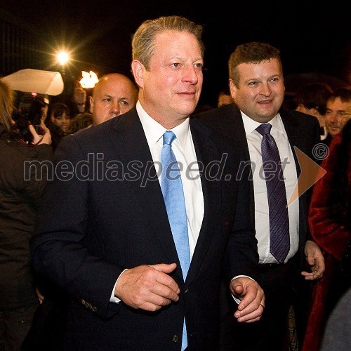 Al Gore, nekdanji ameriški podpredsednik in dobitnik Nobelove nagrade za mir in Tomaž F. Lovše, direktor Diners Club