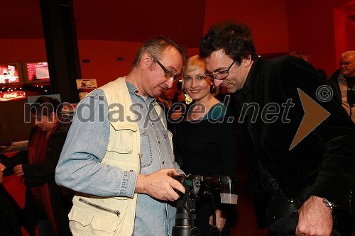 Vito Tofaj, fotograf, Tanja Ribič, igralka in Branko Đurić - Đuro, režiser ter igralec