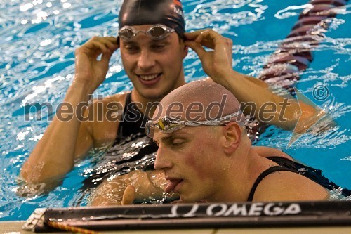 Emil Tahirovič in Matjaž Markič, slovenska plavalca in finalista discipline 50 m prsno