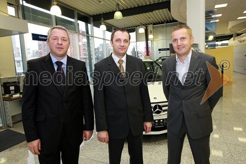 Štefan Vöröš, generalni direktor AC Intercar, d.o.o., Emil Žilavec, direktor Autocommerce Maribor in Igor Geršak, direktor področja osebnih vozil Mercedez Benz v AC Intercar