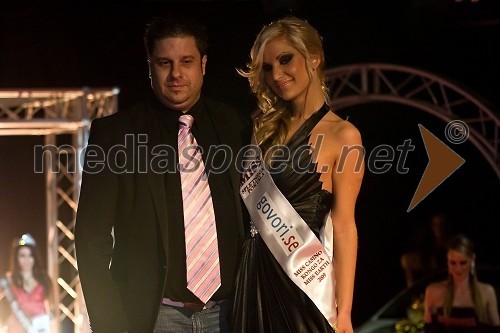 Filip Kocijančič, novinar in Amanda Čilović, Miss spletnega portala govori.se