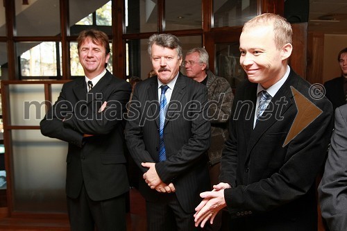 Bojan Gerič, vodja turizma v Športnem centru Pohorje, Drago Rataj, direktor Športnega centra Pohorje in Matej Lahovnik, minister za gospodarstvo