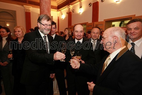 Prof. dr. Ivan Rozman, rektor Univerze v Mariboru, dr. Franc Kramberger, mariborski nadškof in metropolit ter ...