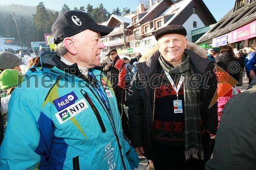 Tone Vogrinec, nekdanji direktor alpskih smučarskih disciplin in direktor smučarskega sklada in Janez Kocijančič, predsednik Olimpijskega komiteja Slovenije