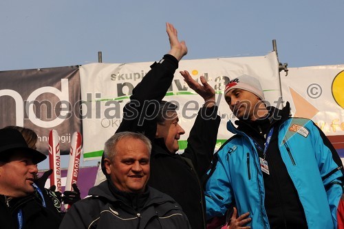 Branko Marinič, poslanec, dr. Danilo Türk, predsednik Republike Slovenije  in Matjaž Kovačič, predsednik uprave Nova KBM d.d. in predsednik organizacijskega odbora Zlate lisice