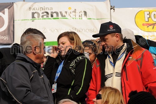 Branko Marinič, poslanec, Helena Türk, hčerka dr. Danila Türka, predsednika RS in Franc Kangler, župan MO Maribor