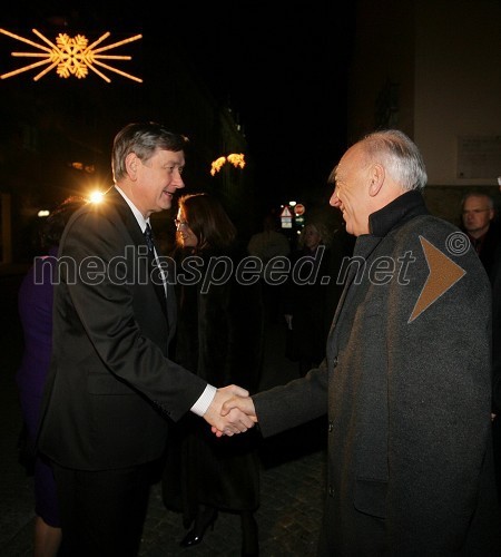 Dr. Danilo Türk, predsednik Republike Slovenije in Janez Ujčič, generalni direktor RTS in mestni svetnik MOM