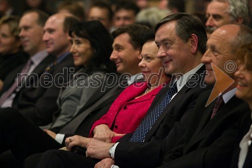 Borut Pahor, predsednik vlade Republike Slovenije, dr. Danilo Türk, predsednik Republike Slovenije in soproga Barbara Miklič Türk