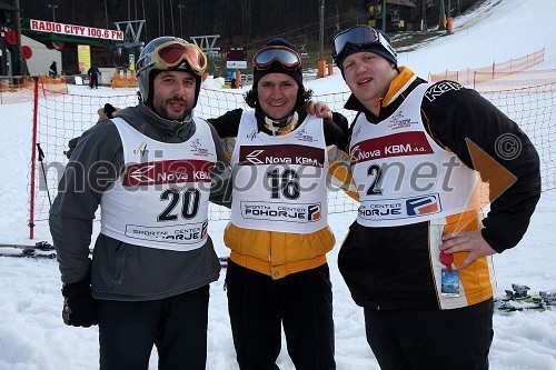 Aleks Klinec, Vasja Čotar in Uroš Ščurek, vinarji