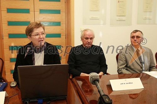 Prof. dr. Marjeta Ciglenečki, doc. prof. dr. Jure Mikuž in doc. dr. Vinko Rajšp
