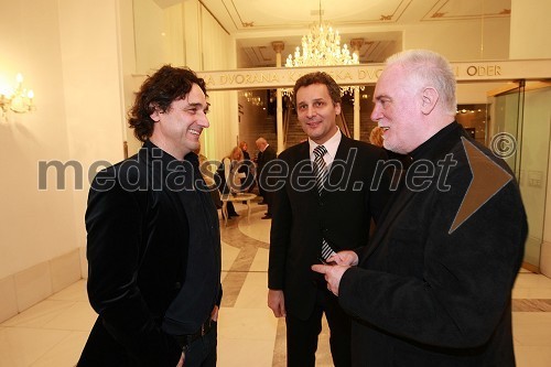 Vito Taufer, režiser, Danilo Rošker, direktor SNG Maribor, in Marko Gorjanc, namestnik ravnatelja SNG Opera in balet Ljubljana