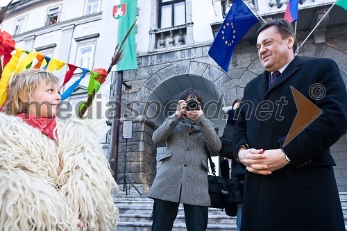 Mali kurent in Zoran Jankovič, župan Ljubljane