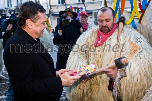 Zoran Jankovič, župan Ljubljane in član Etnografsko kulturnega društva Veseli korant s Ptuja