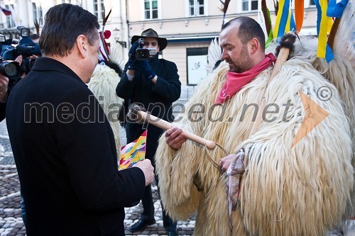 Zoran Jankovič, župan Ljubljane in član Etnografsko kulturnega društva Veseli korant s Ptuja