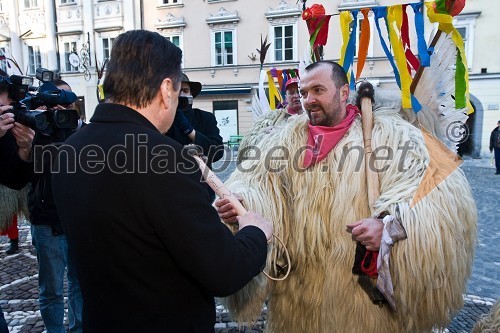 Zoran Jankovič, župan Ljubljane in član Etnografsko kulturnega društva Veseli korant s Ptuja