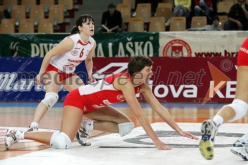 Katja Medved in Anita Petho, igralki OK Nova KBM Branik