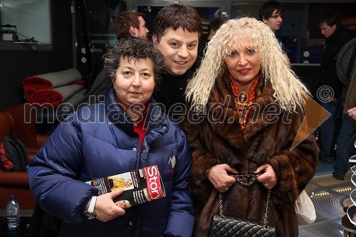 Dragica Petrovič, režiserka, Daniel Šmid Danny, vedeževalec in Irena Polanec, slikarka