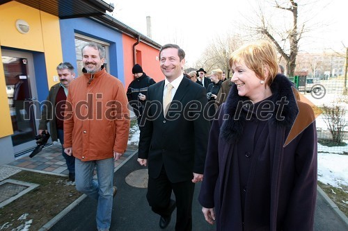 Stojan Habjanič, strokovni vodja projekta prenove vrtca, Karl Viktor Erjavec, minister za okolje in prostor in Breda Forjanič, ravnateljica Vrtca Manka Golarja Gornja Radgona