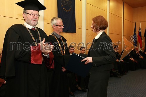 Prof. dr. Ivan Rozman, rektor Univerze v Mariboru, red.prof.dr. Miroslav Premrov, Fakulteta za gradbeništvo UM in dr. Nataša Šuman, Fakulteta za gradbeništvo