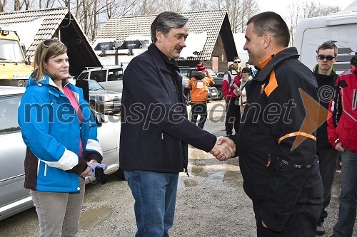 Dr. Danilo Türk, predsednik Republike Slovenije, njegova hčerka Helena in Jure Žerjav, župan občine Kranjska Gora