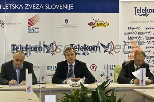 ..., Peter Kukovica, predsednik Atletske zveze Slovenije in Boris Mikuž, direktor Atletske zveze Slovenije