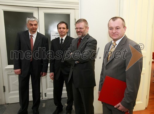 Mag. Boris Podvršnik, župan občine Zreče, prof. dr. Otmar Kugovnik, profesor na Fakulteti za šport in predsednik Slovenske univerzitetne športne zveze, Vili Rezman, župan občine Ruše in Franc Kangler, župan Mestne občine Maribor