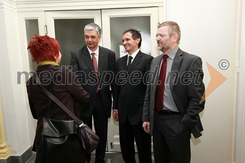 Majda Širca, ministrica za kulturo, mag. Boris Podvršnik, župan občine Zreče, prof. dr. Otmar Kugovnik, profesor na Fakulteti za šport in predsednik Slovenske univerzitetne športne zveze in Vili Rezman, župan občine Ruše