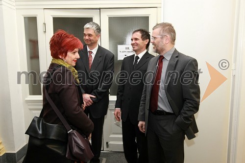 Majda Širca, ministrica za kulturo, mag. Boris Podvršnik, župan občine Zreče, prof. dr. Otmar Kugovnik, profesor na Fakulteti za šport in predsednik Slovenske univerzitetne športne zveze in Vili Rezman, župan občine Ruše