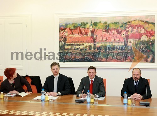 Majda Širca, ministrica za kulturo, Igor Lukšič, minister za šolstvo in šport, Borut Pahor, predsednik Vlade RS in Franc Križanič, minister za finance