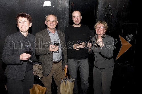 Marjetica Mahne, predsednica nadzornega sveta filmskega sklada, Franci Zajc, producent, Gorazd Trušnovec, slovenski publicist, filmski kritik in scenarist in Danica Ilkovic, Arsmedia