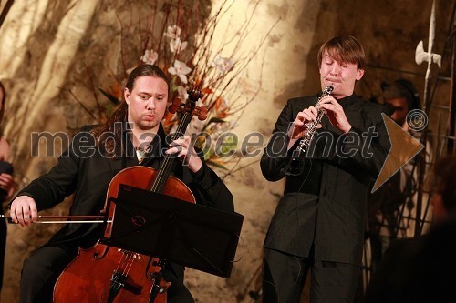 Antonije Hajdin, čelist, in Matjaž Rebolj, oboist, Umetniška organizacija Savitra