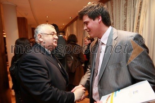 Jože Kamenšek, in Martin Jezeršek, Ambasador gostoljubja 2008 in študent Višje strokovne šole za gostinstvo in turizem v Mariboru