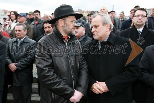 Vili Rezman, župan Ruš, in Milan Pogačnik, minister za kmetijstvo, gozdarstvo in prehrano