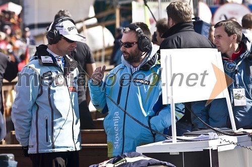 Franci Petek, športni direktor nordijskih smučarskih reprezentanc in nekdanji smučarski skakalec in Aleš Smrekar, novinar Radia Slovenija