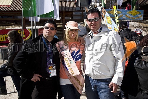 Marko Ipavec, estradni in glasbeni manager, Tjaša Nedeljko, Miss Ski Jumping 2009 in Günter Kržišnik, športni in lepotni menedžer