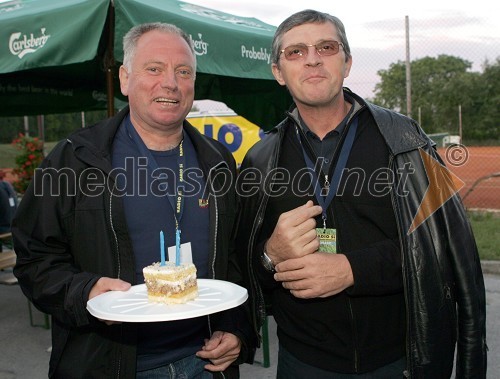 Srečko Trglec, urednik RSi ter Leo Kremžar, župan Miklavža na Dravskem polju in nekdanji direktor Radia Maribor