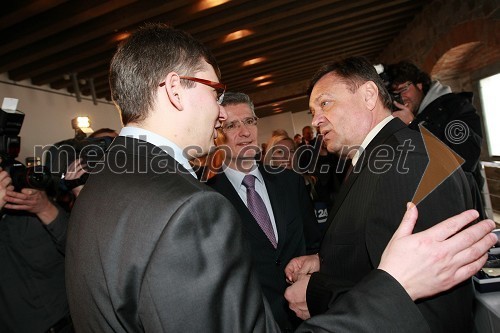 Žiga Debeljak, predsednik uprave družbe Mercator d.d., Franjo Bobinac, predsednik uprave Gorenje d.d., in Zoran Jankovič, župan Ljubljane